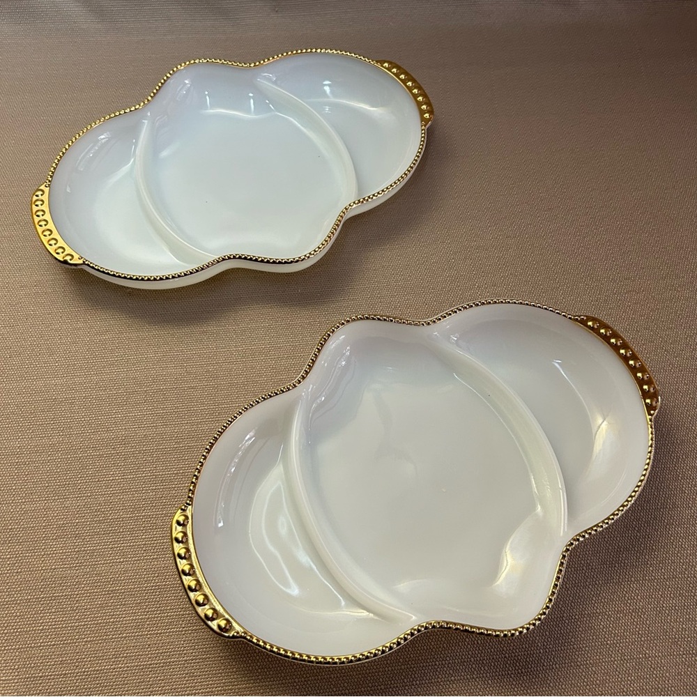 Vintage Fire King Milk Glass Divided Dish / Relish Tray - Anchor Hocking - 2